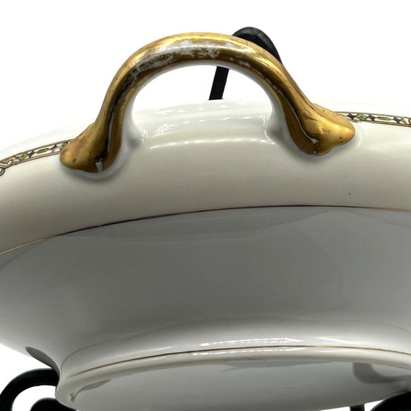 Noritake Chelsea Pattern 71432 Serving Bowl Roses Flowers Leaves Gold Details Ge - Picture 6 of 8